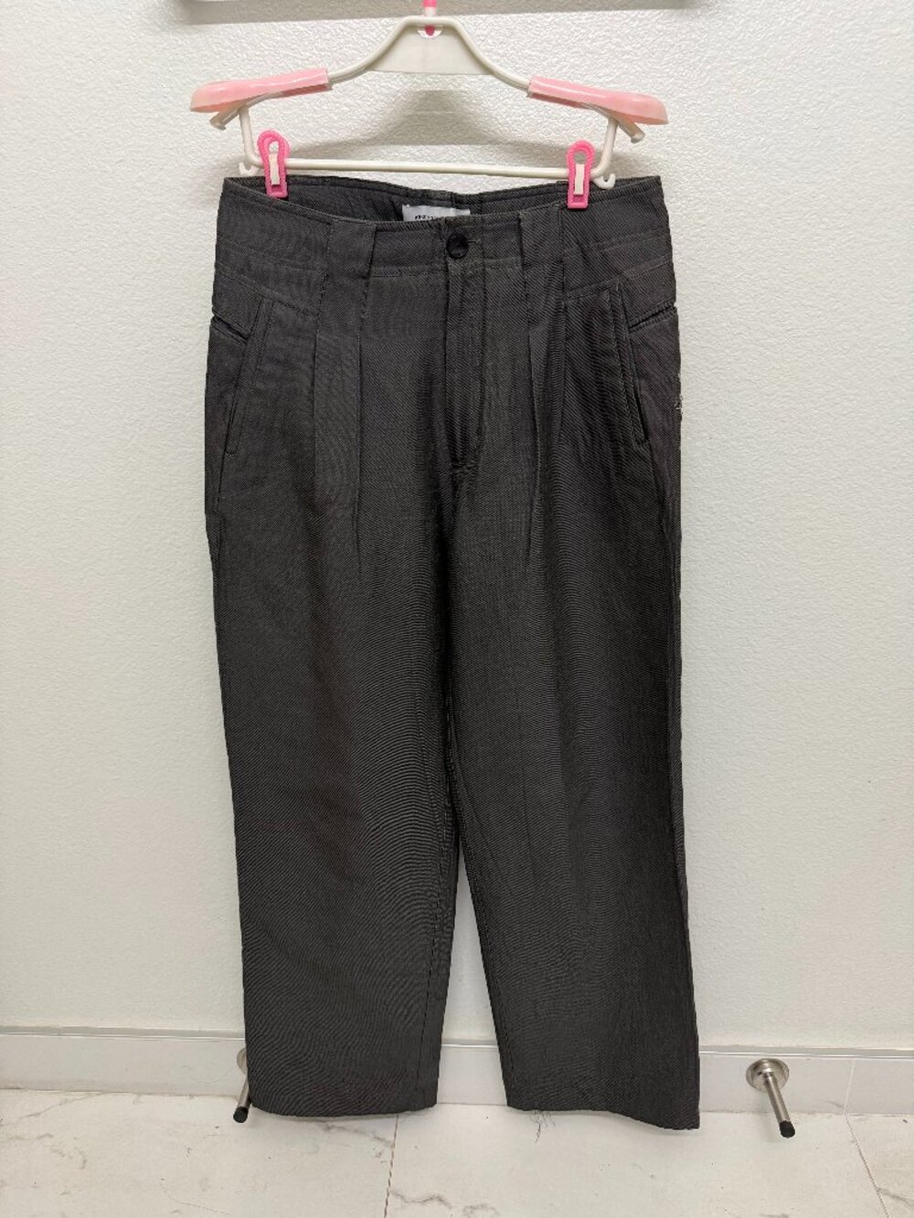 Kiko Kostadinov Gray Cargo Pants Embroidered Chain Detail Size 46
